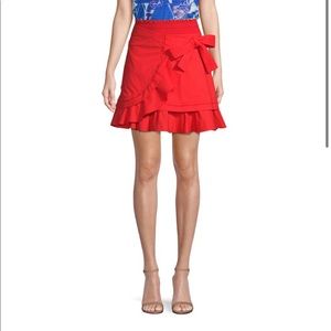 Tanya Taylor Dawson red mini skirt